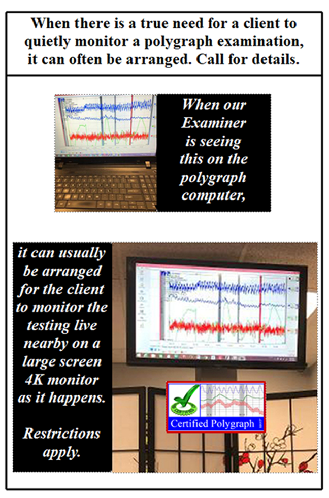 client monitors a Los Angeles polygraph